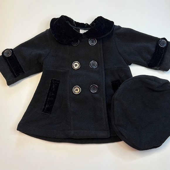 Starting Out Black Jacket w/ Faux Fur Collar, Big Buttons, Matching Hat, NWT!! - Picture 2 of 7